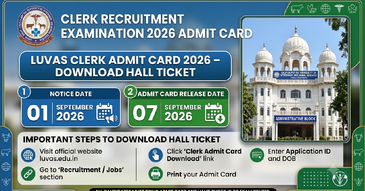LUVAS Clerk Admit Card 2026